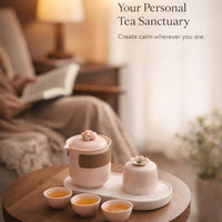 Pink Ceramic Tea Set, Portable Kung Fu Tea Set, Compact Tea Set, Travel Tea Set for Tea Lovers, New Tea Ware Set