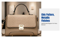 Women's Crocodile Pattern Shoulder Bag, Stylish PU Crossbody, Large Capacity, Lightweight, Autumn Winter, Traveler
