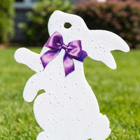 Bunny and Egg Lawn Stakes Weatherproof Easter Yard Stake Weather Resistant Easter Yard Sign Set for Homeowners, Party Planners, Pathway