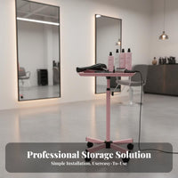 360° Swivel Wheels Adjustable Salon Tray Stand Sturdy & Stable Rolling Tray Table Easy to Clean Utility Wagon Large Capacity for Hair Stylists, Spa Professionals Artists, Barbershop, Home Use, Medical Office, Art Studio
