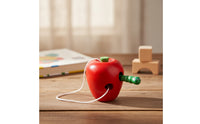 Wooden Threading Apple Child-Led Learning Apple Lacing Board with String Wooden Threading Toy Educational Non for Toddlers