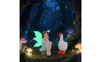Girl and Goose Figurines Easy to Display Seated Girl with Goose Ornaments Smooth Finish Fairy Garden Animal Decors for Bonsai