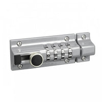 Metal Combination Latch Lock Silver Finish 4 Digit Latch Lock Rectangular Faceplate Keyless Slide Bolt Turn Knob