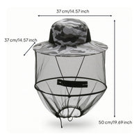 Wide-Brim Beekeeping Hat with Veil Bug Hat Foldable Breathable for Beekeepers