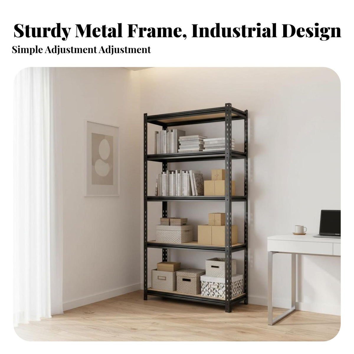 Heavy Duty Storage Rack High Load Capacity Adjustable Utility Rack Versatile Freestanding Storage Shelves for Homeowners, Workshop, Pantry, Office
