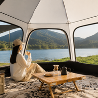 Pop-Up Tent, Aluminum Pole Tent, Lightweight, Easy Setup, For 4-6 People, Hexagonal Tent, 280x240x155cm