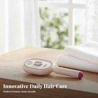 Type-C Charging Oval Steam Hair Brush Handheld Steam Hair Brush Single-Button Start Cushioned Massage Comb Portable