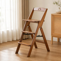 Step Stool Chair Convertible Ladder Chair Folding Step Stool with Three Steps for Adults, Seniors, Kitchen, Pantry, Home Library