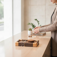 Jewelry Stand with Padded Bar Walnut-Tone Jewelry Display Stand Wooden Bracelet Holder for Vanity, Dresser, Retail Counter