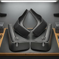 4 Pieces Molded Car Mudguard Curved Splash Guard Matte Finish Car Mud Flap Black