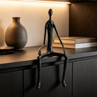 Human Figure Sculpture Slender Cast Iron Figurine Industrial Ornament for Interior Designers, Living Room
