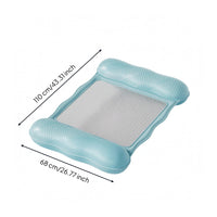 Air Tube Mesh Pool Lounger Rectangular Inflatable Pool Buoyant Lounger Padded Floating Recliner Light Blue