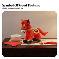 Year of the Horse Symbol Festive Design Chinese Astrological Horse Stuffed Red Horse Stuffed Toy Soft Material for Friends