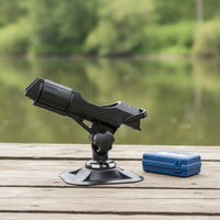 Pivoting Fishing Rod Holder with Base Secure Rod Holder with Deck Mount Long-Lasting Hardware Handshands-off for Anglers