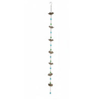 Soothing Sound Rain Chain Weather Resistant Decorative Rain Chain Vintage Design Downspout Replacement Easy Installation for Temple, Courtyard, Villa Eaves, Garden