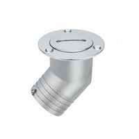 Angled Petrol Filler Neck Cast Piece Hinged Cap Petrol Filler Angled Neck Deck Fill for Boat Owners, RV