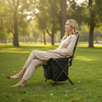 Camping Chair with Cooler Portable Chair with Cooler Bag Insulated Fishing Stool with Bag for Campers, Anglers, Picnics, Beach