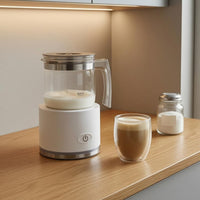 Automatic Milk Frother Two Whisk Automatic Foam Maker Kitchen Appliance Side Handle