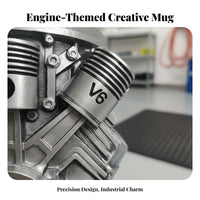 3D Sculpted Details V8 Engine Mug Sturdy Construction V8 Engine Coffee Mug Rust-Resistant for Mechanics, Engineers, Man Cave, Garage, Home