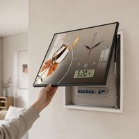 Hydraulic Lift Meter Box Decorative Painting with Clock for Living Room