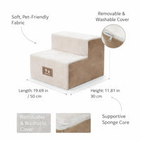 Pet Dogs, 3-Layer Structure Dog Steps for Bed, Anti-Slip Designs Gentle Slope, Small Dogs Cats Climbing Aid, Orange - Compressed Packaging