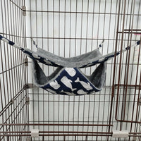 Double Layer Small Animal Hammocks for Cage, 35cm Square Rat Hammock, Thermal Cartoon Hanging Bed for Ferret, Chinchilla and Sugar Glider