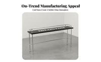 warehouse-inspired design Long Bar Table Dense Wood Top Pub Counter Iron Frame Indoor Furniture for Business Owners, Homeowners, Cafe, Restaurant, Small Spaces