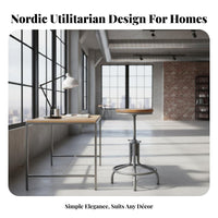 360-Degree Swivel Adjustable Industrial Stool Built-in Footrest Adjustable Industrialdesign Stool Stable Base Counter Chair Retro Design for Homeowners, Bar Owners, Adults, Cafe, Restaurant, Kitchen, Living Room