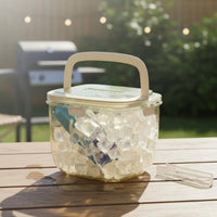 Bar Accessory Clear Ice Bucket Spill Resistant Locking Clips for Gatherings