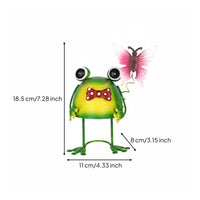 Iron Frog Garden Ornament Creative Design Metal Frog Statue Anti-Rust Coating
