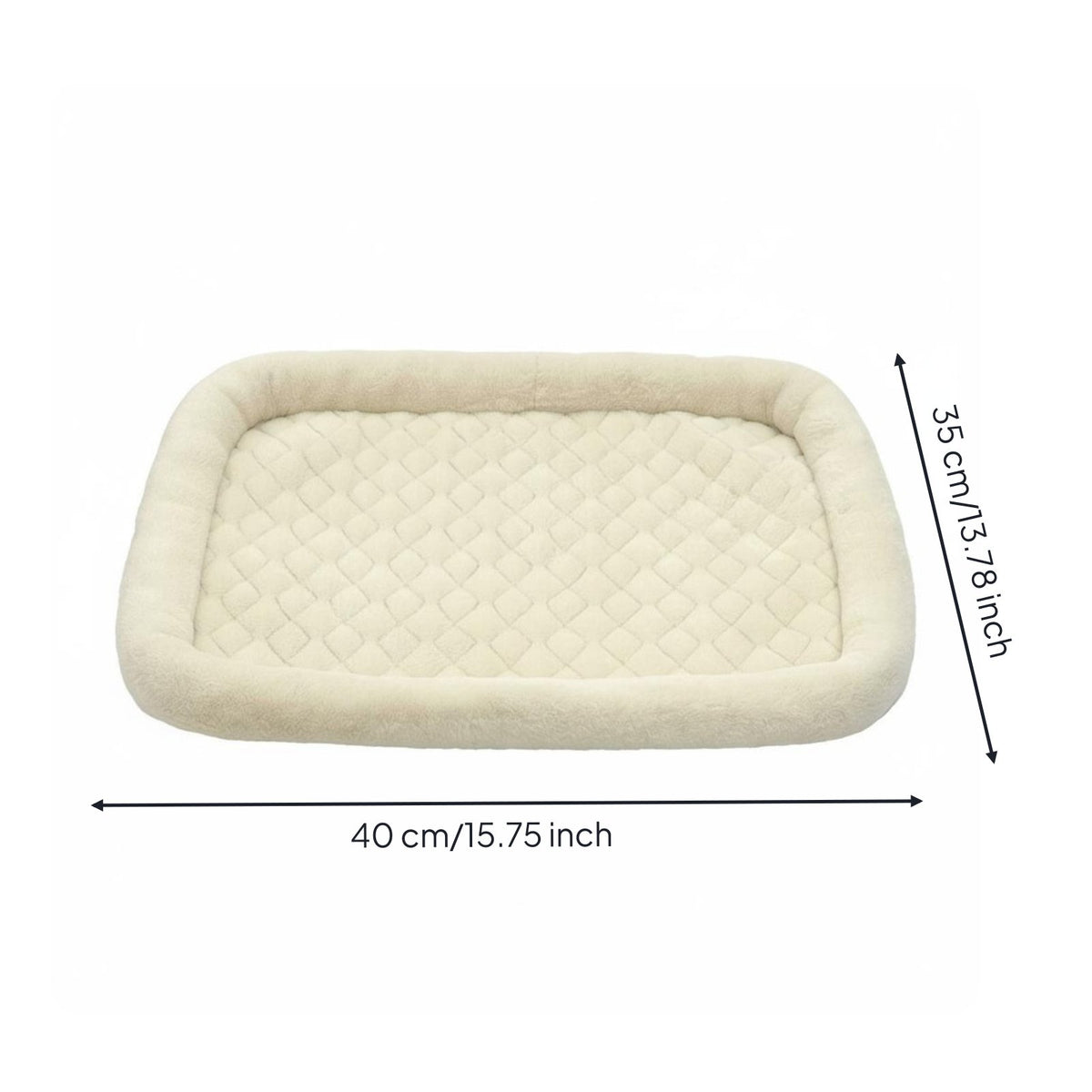Faux Hair Cat Bed Non-Slip Bottom Soft Cat Bed Supportive Edges Washable Pet Sleeping Mat for Kittens, Small Dogs, Winter
