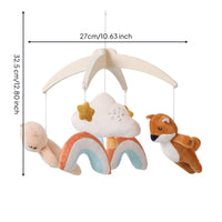 Baby Crib Mobile with Soft Ornaments Decorative Hanging Mobile with Wooden Frame Natural Sensory for Infants, Nursery, Cot