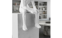 Subtle Beauty Figure Statue Artistic Sitting Figure Statue Minimalist Figurine for Study, Sales Office