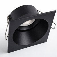 Ceiling Spotlights with Die-Cast Aluminum Square Shape, Adjustable Angle 90x90mm Face Housing, Single Downlight Frame, Recessed Ceiling Lighting