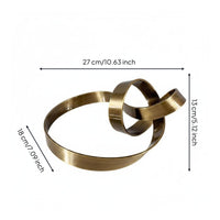 Brass Ribbon Sculpture Abstract Ribbon Statue Handcrafted Brass Abstract Ornament for Hotel Reception