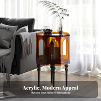 Minimalist design Clear C-Table Transparent Look Side Cabinet Modern Aesthetic Household Furniture Easy to Clean for Apartment Dwellers, Interior Decorators, Bedroom, Living Room, Small Spaces, Balcony