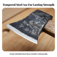Hardened Blade Splitting Axe Hardwood Handle Firewood Axe Blade Outdoor Tool Long-Lasting Construction for Woodworkers, Homeowners, Gardeners