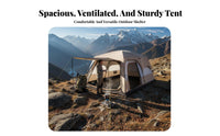 Portable 8-10 Person Outdoor Shelter Waterproof Family Camping Tent Double Layer Design Multi-Room Tent Good Ventilation for Group Campers, Families, Campsite, Park, Backyard, Picnics