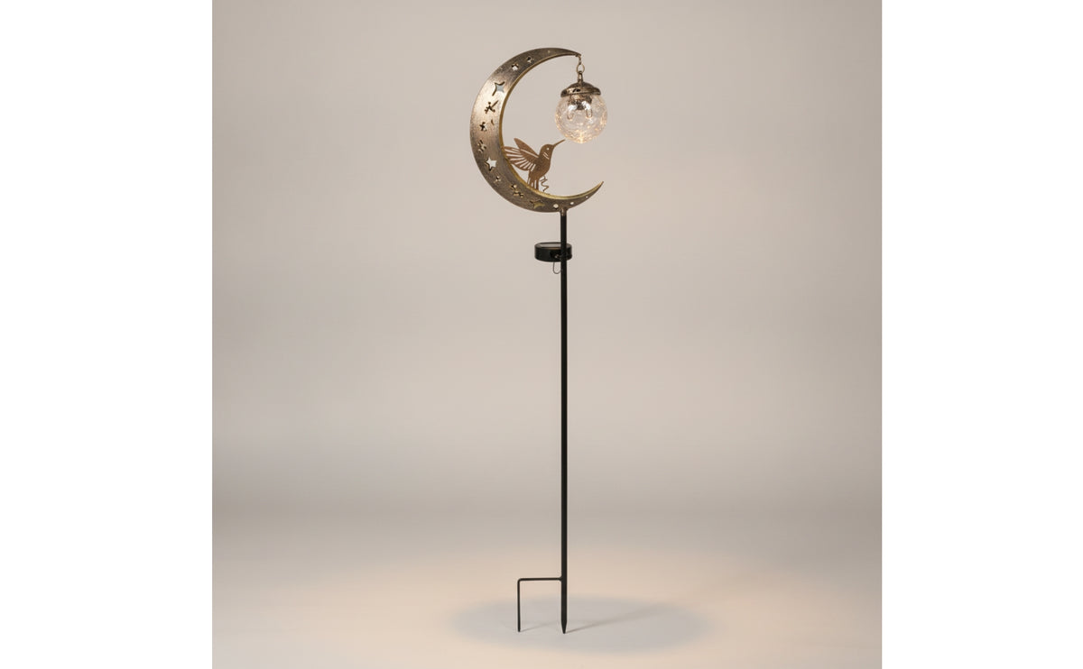 bird Moon Sun-Powered Outdoor Stake Light Outdoor Half Sun-Powered bird Light Decorative for Gardeners, Homeowners, Flower Bed, Pathway