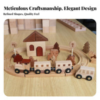 Wooden Train Set Scenery Pieces Wooden Railway Toy Creative Play Railroad Playset for Children
