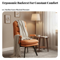 Comfortable Upholstered Armchair Ergonomic supportrest Adjustable Chaise Padded Seat Single Sofa Modern Design for Home Workers, Homeowners, Study Room, Bedroom, Apartment, book alcove