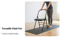 Thickened Steel Tube Iyengar Stretching Chair Anti-Scratch PU Surface Stretching Assistance Chair Stable and Sturdy Fitness Equipment Long-Lasting Construction for Beginners, Gym, Home