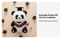 Cute Design Stuffed Toy Panda Graduation Gift Soft and Cuddly Graduation Panda Stuffed Toy 3D PP Cotton Filling for Graduates, Students