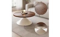Pedestal Coffee Table Vintage-Coffee Table with Pedestal Base Easy-to-Assemble Furniture for Apartment Dwellers, Living Room, Small Apartments
