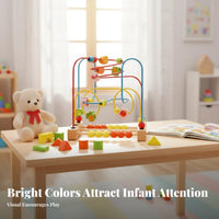 Wooden Bead Maze Toy Educational Wooden Bead Maze Develops Fine Motor Skills Young Child Learning Toy for Infants, Preschoolers, Nursery, Daycare