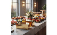 3 Pieces Gold Acrylic Display Riser Set Long-Lasting & Sturdy Buffet Food Display Stand Buffet Food Riser Lightweight