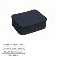 Transparent Lid Nail Polish Organizer Case Removable Divider Zippered Nail Polish Case Individual Compartments Rounded Corners