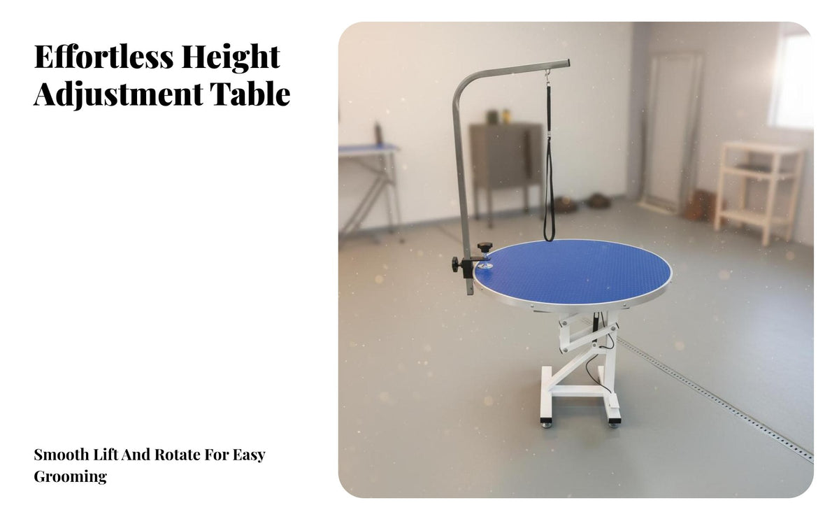 Rotatable Tabletop Adjustable Pet Grooming Table Non-Slip Surface Grooming Table with Arm Sturdy Construction Heavy Duty for Veterinarians, Veterinary Office