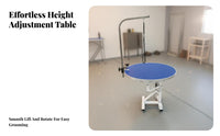 Rotatable Tabletop Adjustable Pet Grooming Table Non-Slip Surface Grooming Table with Arm Sturdy Construction Heavy Duty for Veterinarians, Veterinary Office