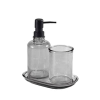 3 Pieces Coordinated Bathroom Set with Tumbler Functional Bathroom Accessory Set with Tray Practical Soap Dispenser with Tray Versatile for Vanity